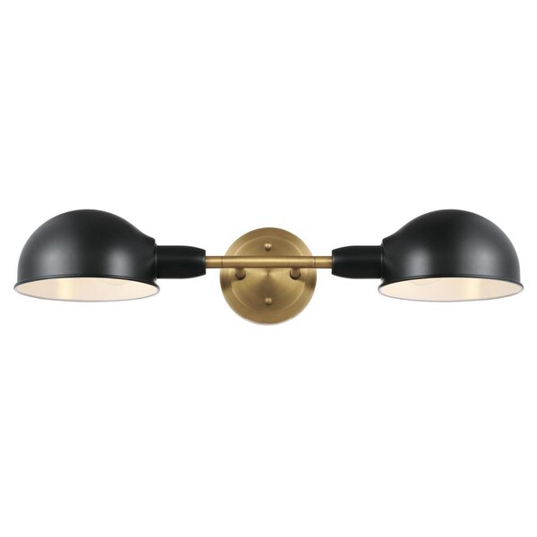 Westinghouse Fixture Wall 60W 2-Light Langhorne Swivel Heads, Matte Black, Brushed Brass 6130800 - main